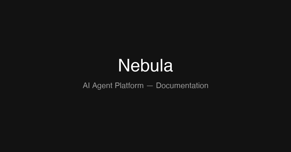 Nebula Documentation | Nebula Docs